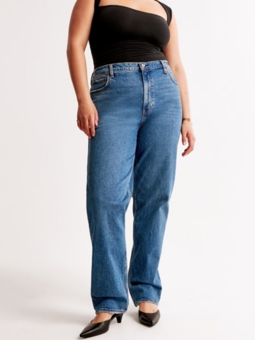 A&F The 90s Straight Ultra High Rise Jeans Curve Love Sz 37, 24L